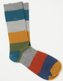 FatFace 1 Pack Aidan Block Stripe Socks|Men View All