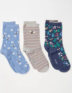 FatFace 3 Pack Bee Socks In A Box|Women View All