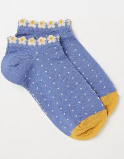 FatFace 1 Pack Daisy Trim Trainer Socks|Women View All