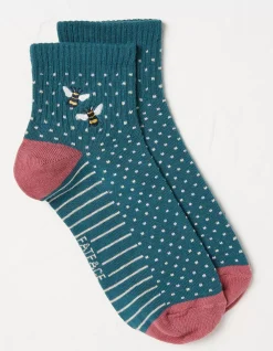 FatFace 1 Pack Embroidered Bee Rib Socks|Women View All