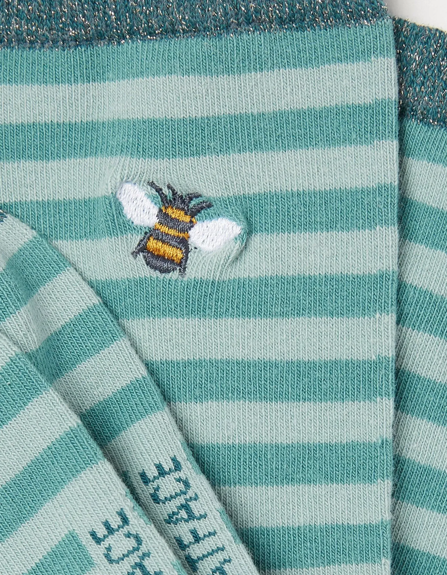 FatFace 1 Pack Embroidered Bee Stripe Socks|Women View All