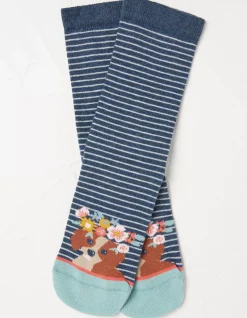 FatFace 1 Pack Floral Dog Stripe Socks|Women View All