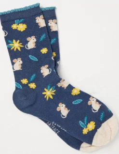 FatFace 1 Pack Floral Mouse Socks|Women View All