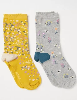 FatFace 2 Pack Floral Socks In A Box|Gifts View All