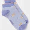 FatFace 1 Pack Hedgehog Stripe Trainer Socks|Women View All