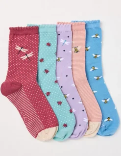 FatFace 5 Pack Insect Socks|Women View All