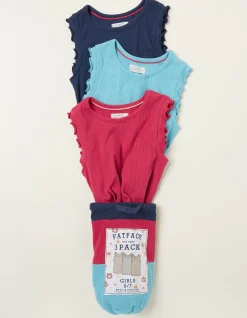 FatFace 3 Pack Rib Jersey Vests|Girls View All
