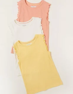 FatFace 3 Pack Rib Jersey Vests|Girls View All