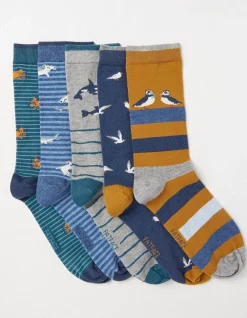 FatFace 5 Pack Sea Animals Socks|Men View All