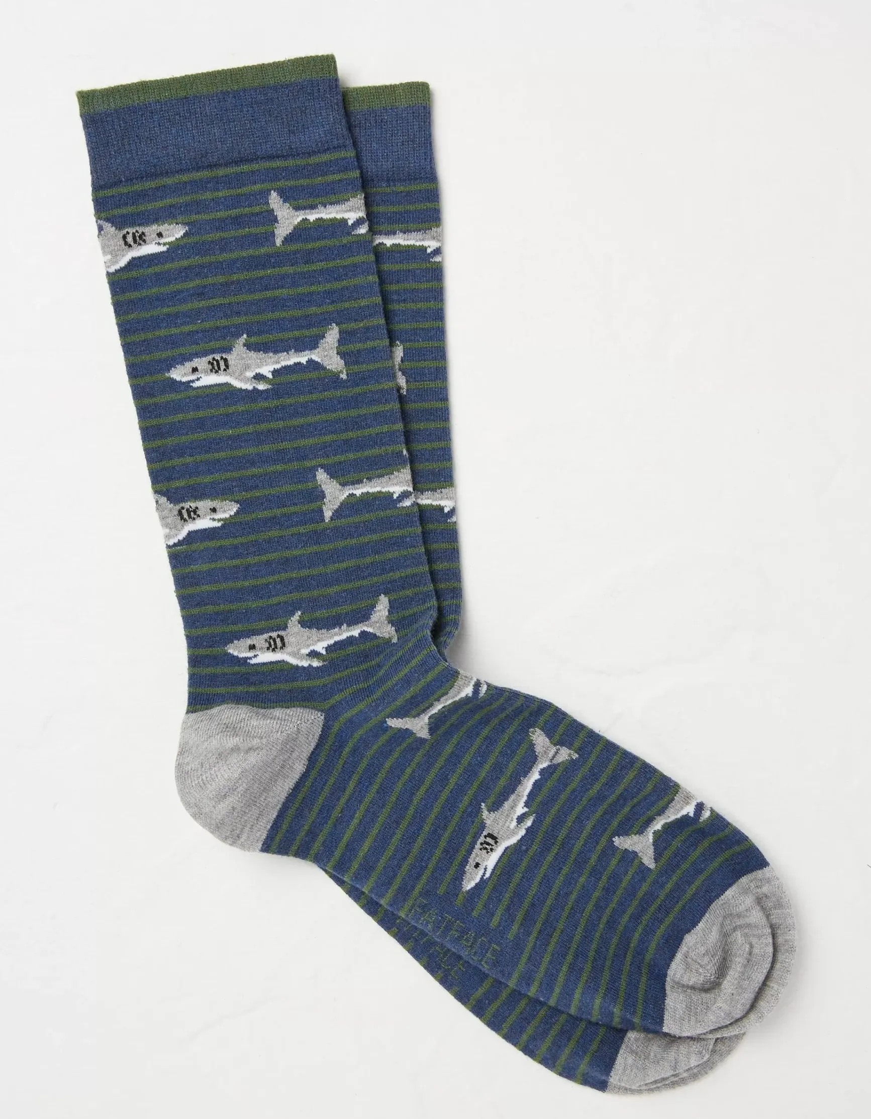FatFace 1 Pack Shark Stripe Socks|Men View All
