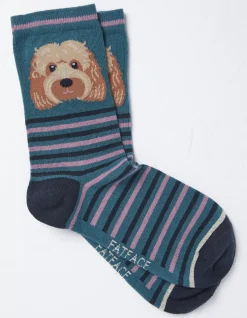 FatFace 1 Pack Striped Dog Socks|Women View All