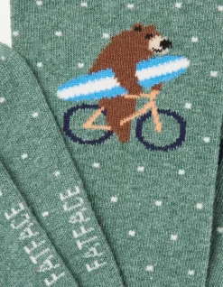 FatFace 1 Pack Surfing Bear Bike Socks|Men View All