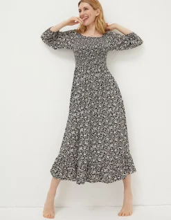 FatFace Adele Mono Vines Midi Dress|Women Dresses