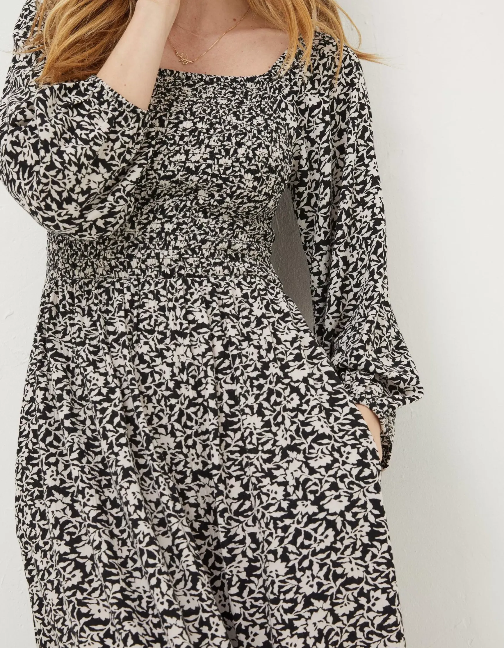 FatFace Adele Mono Vines Midi Dress|Women Dresses