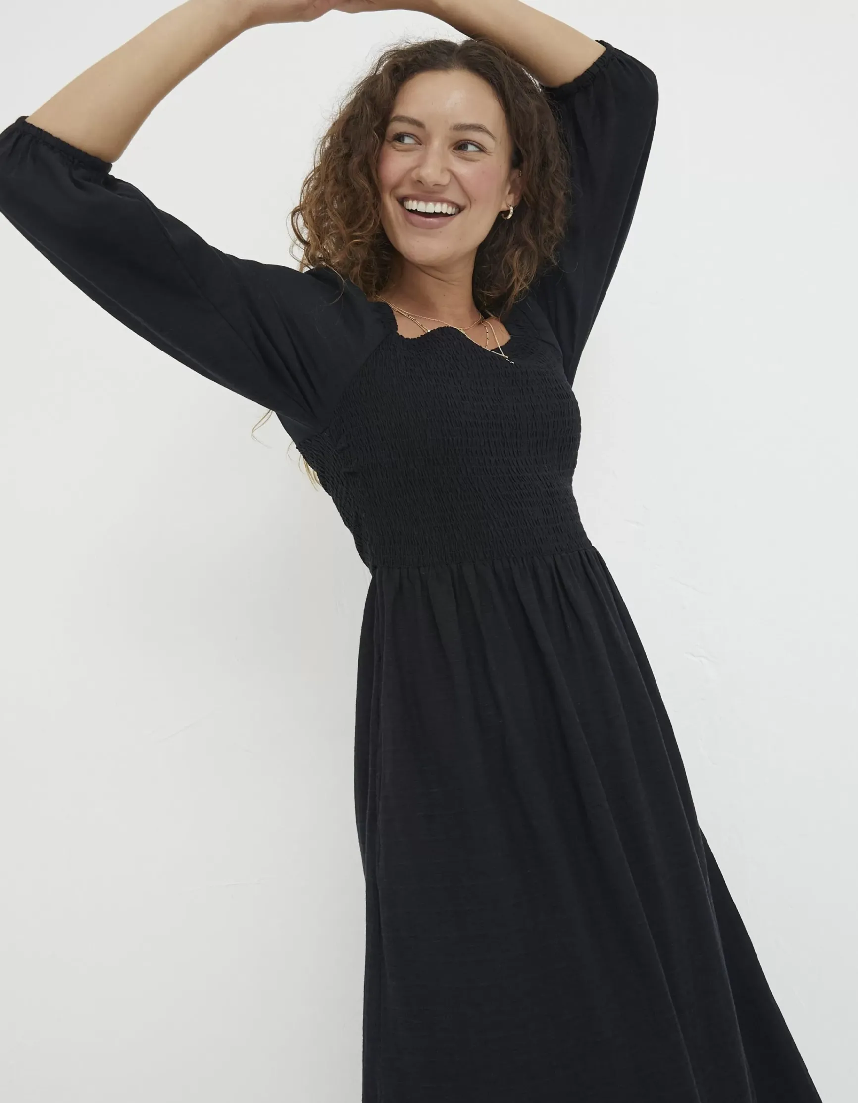 FatFace Adele Shirred Midi Dress|Women View All