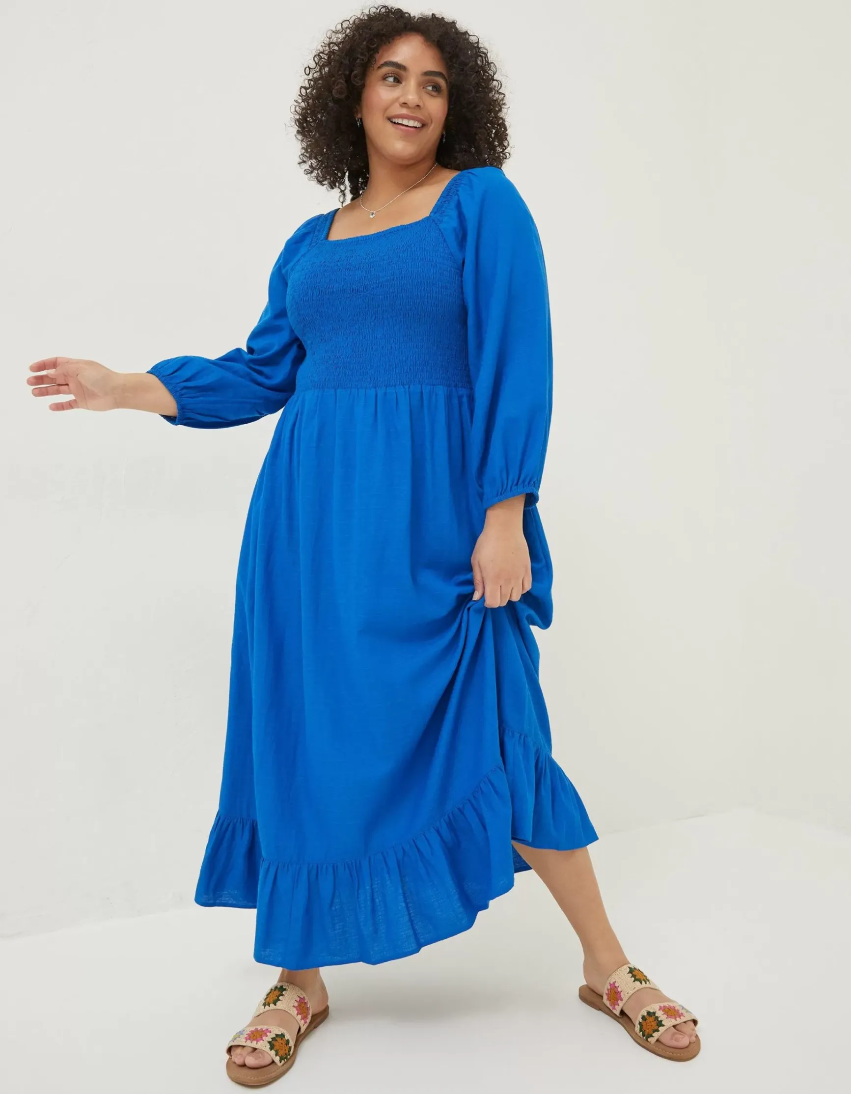 FatFace Adele Shirred Midi Dress|Women Dresses