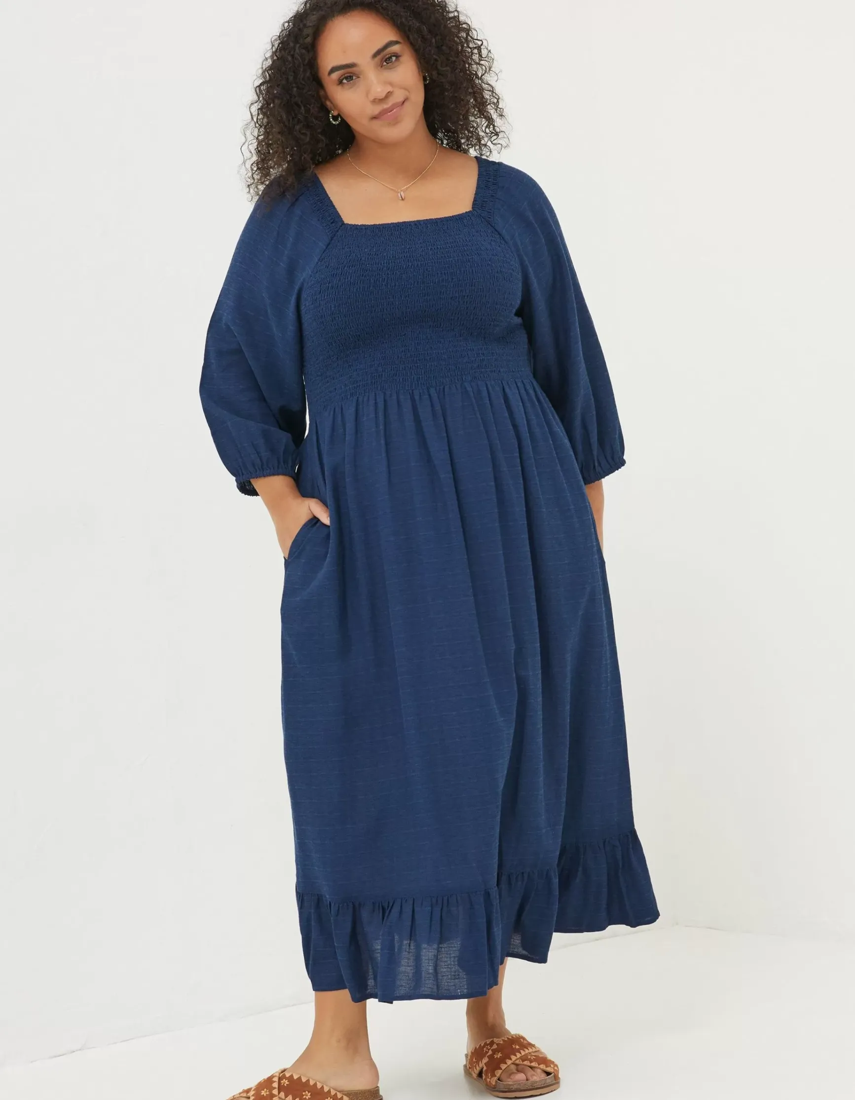 FatFace Adele Shirred Midi Dress|Women View All