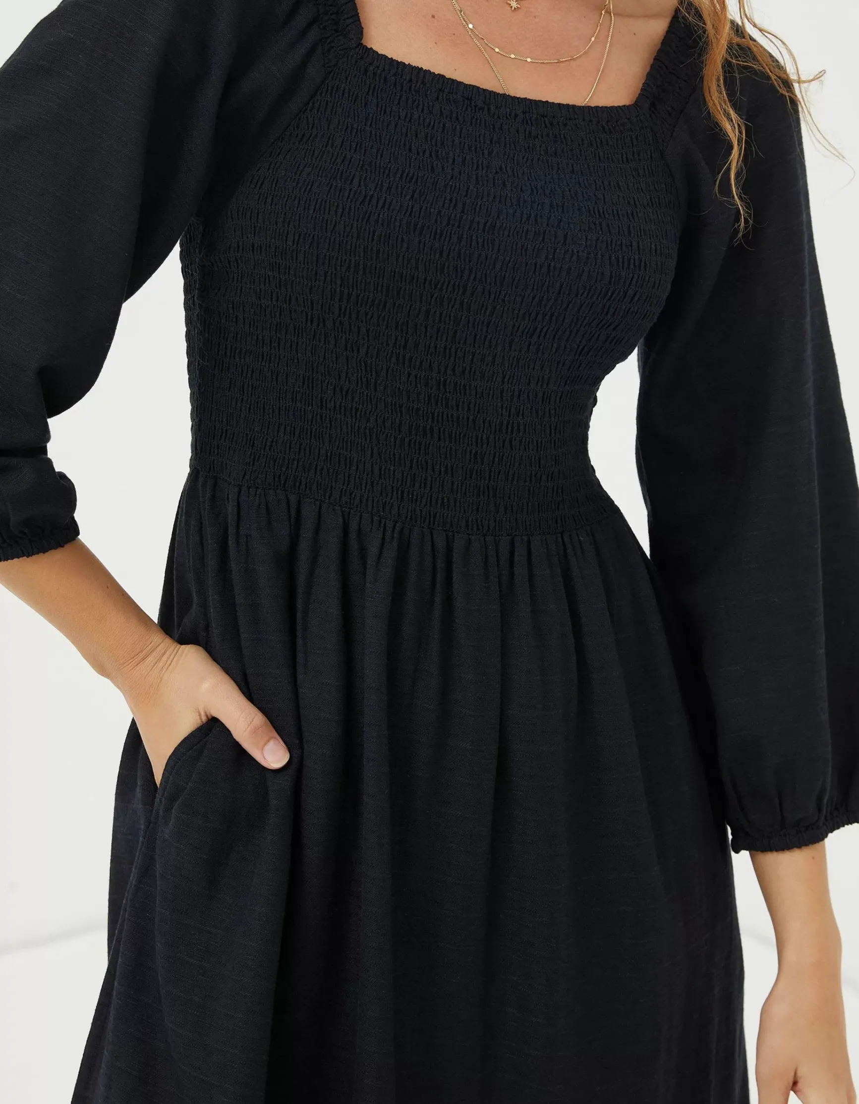 FatFace Adele Shirred Midi Dress|Women Dresses