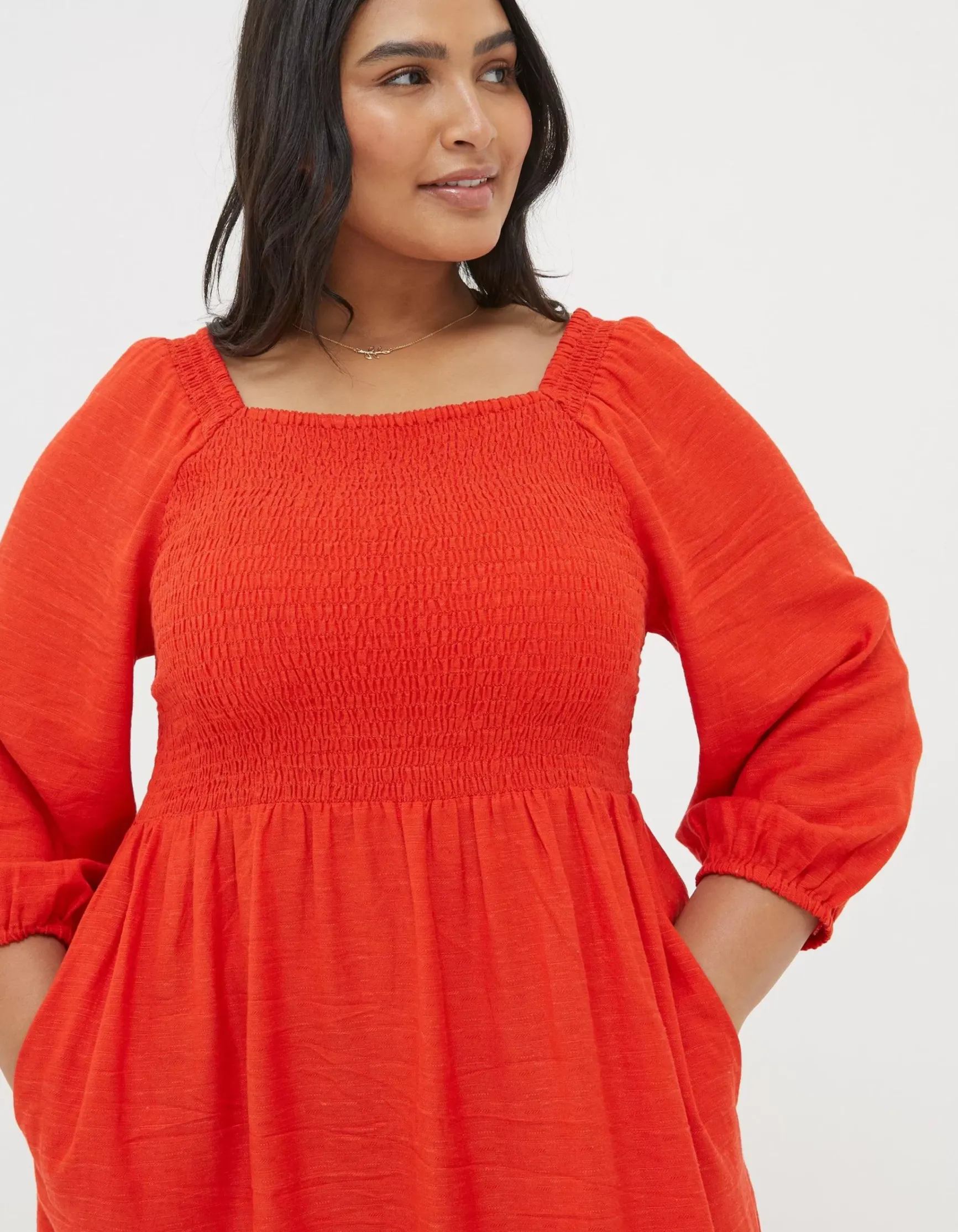 FatFace Adele Shirred Midi Dress|Women View All