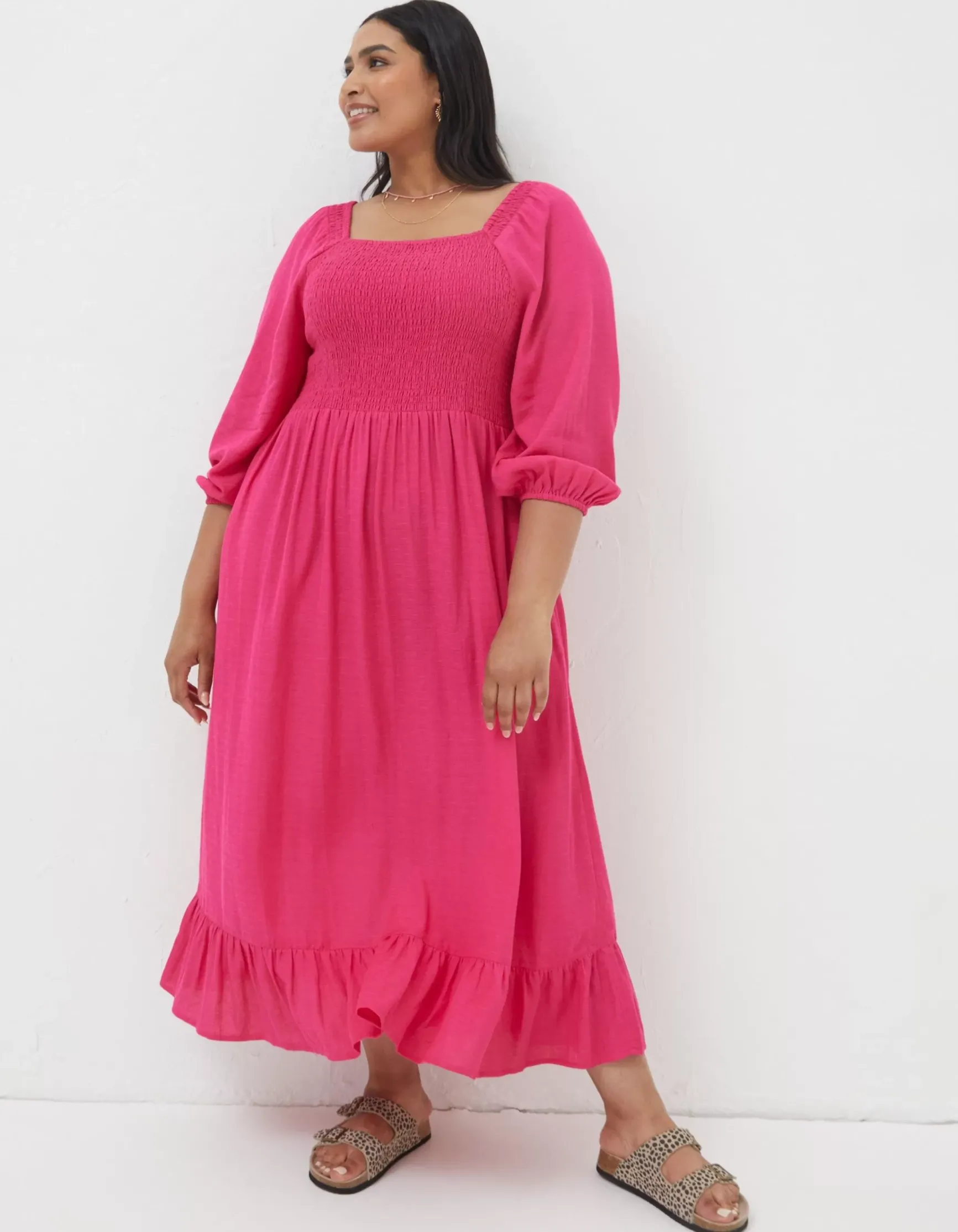 FatFace Adele Shirred Midi Dress|Women Dresses