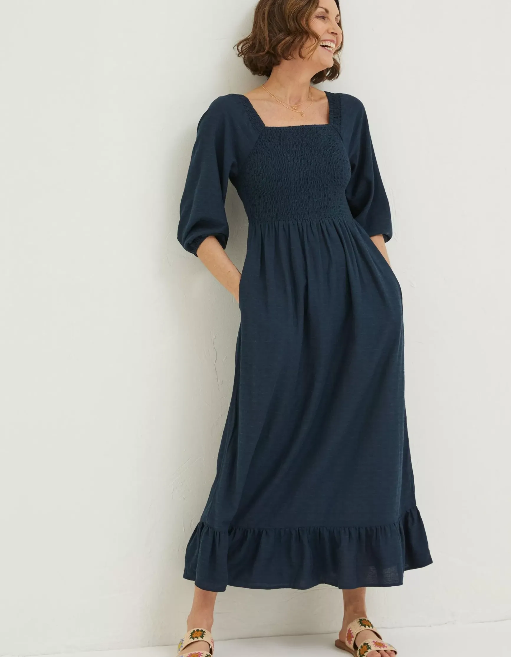 FatFace Adele Shirred Midi Dress|Women Dresses