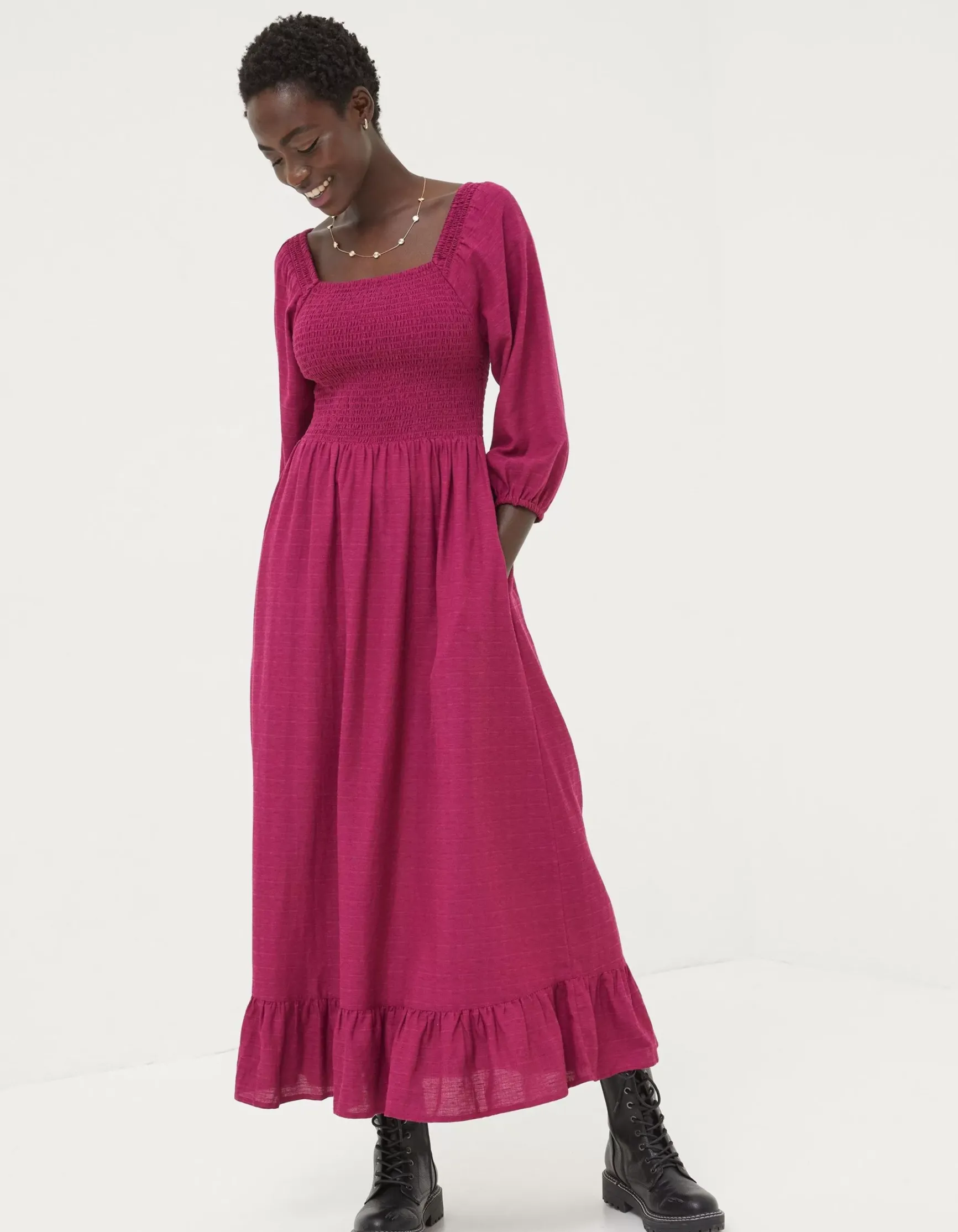 FatFace Adele Shirred Midi Dress|Women View All