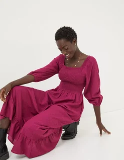 FatFace Adele Shirred Midi Dress|Women View All