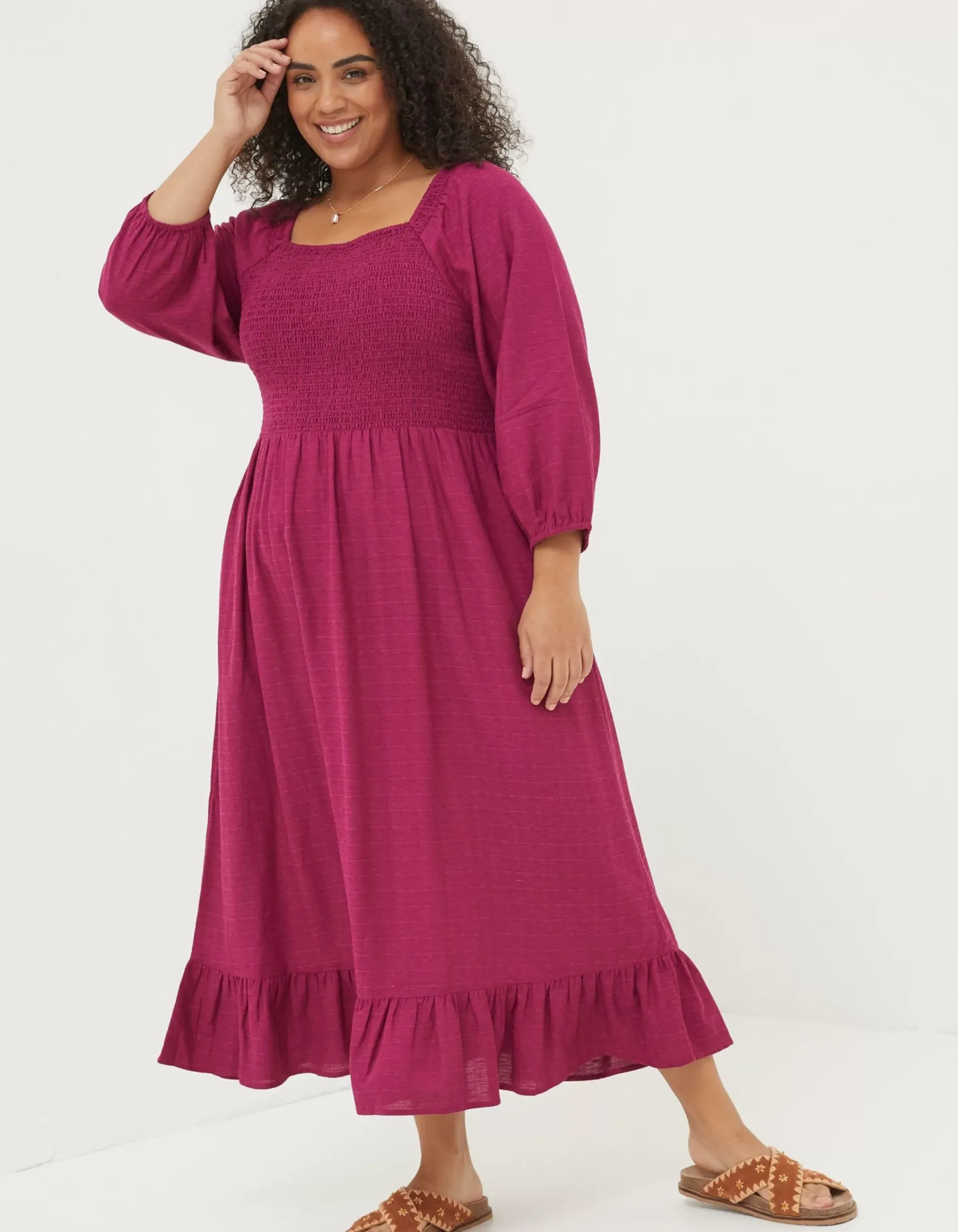 FatFace Adele Shirred Midi Dress|Women View All