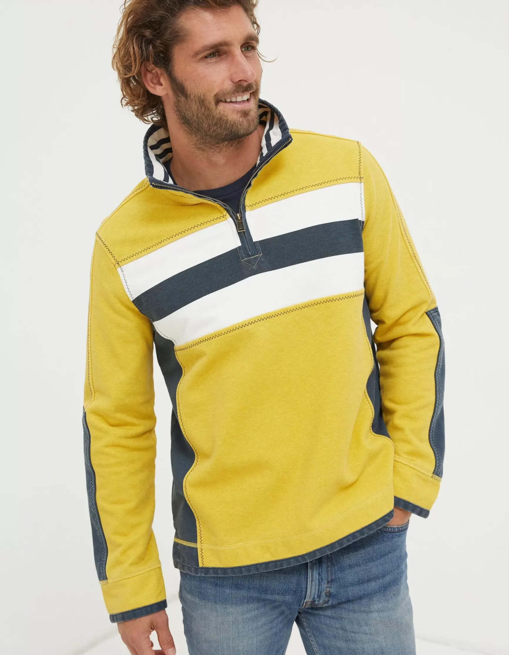 FatFace Airlie Chest Stripe Sweatshirt|Men View All