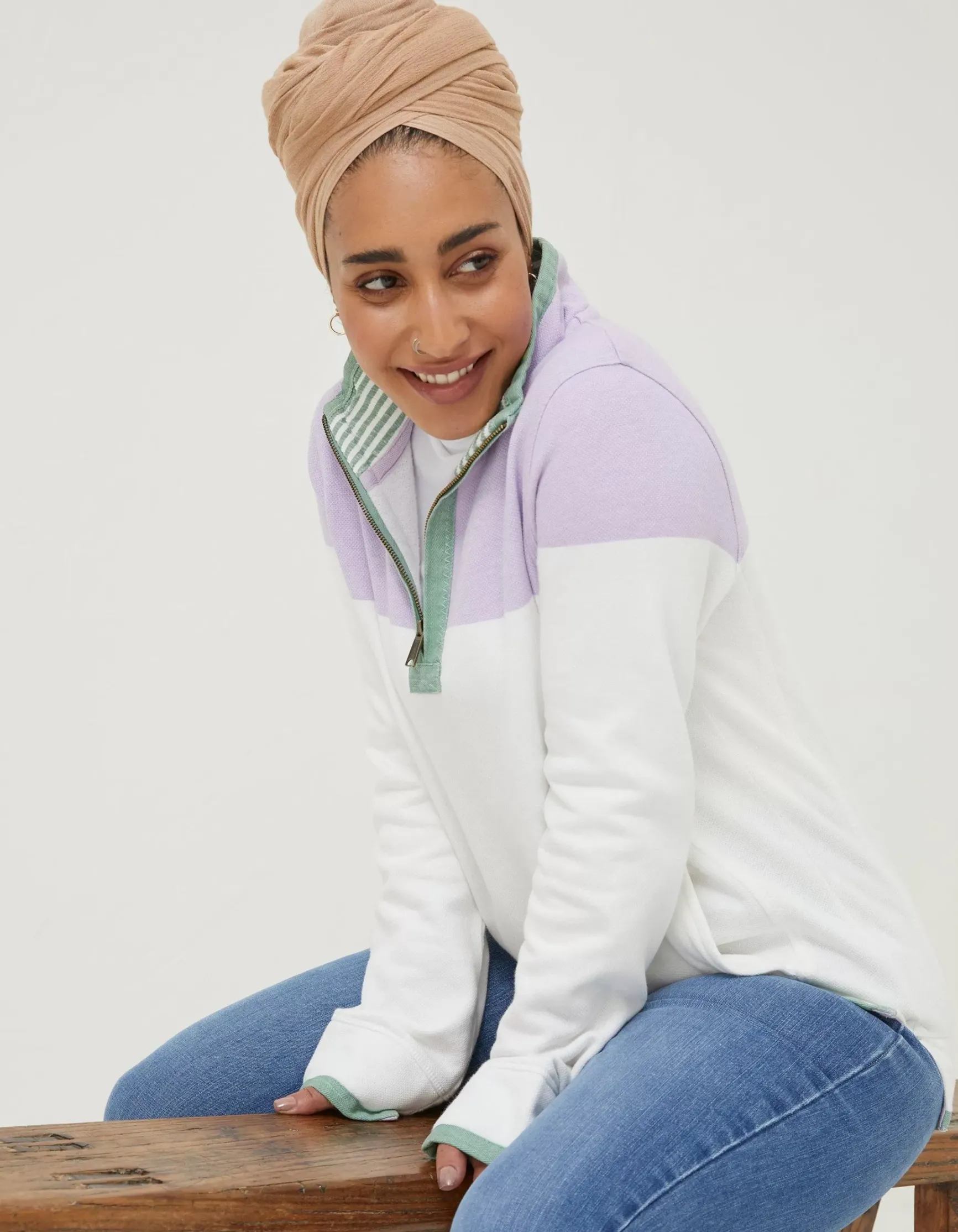 FatFace Airlie Colour Block Sweat|Women Sweatshirts & Hoodies