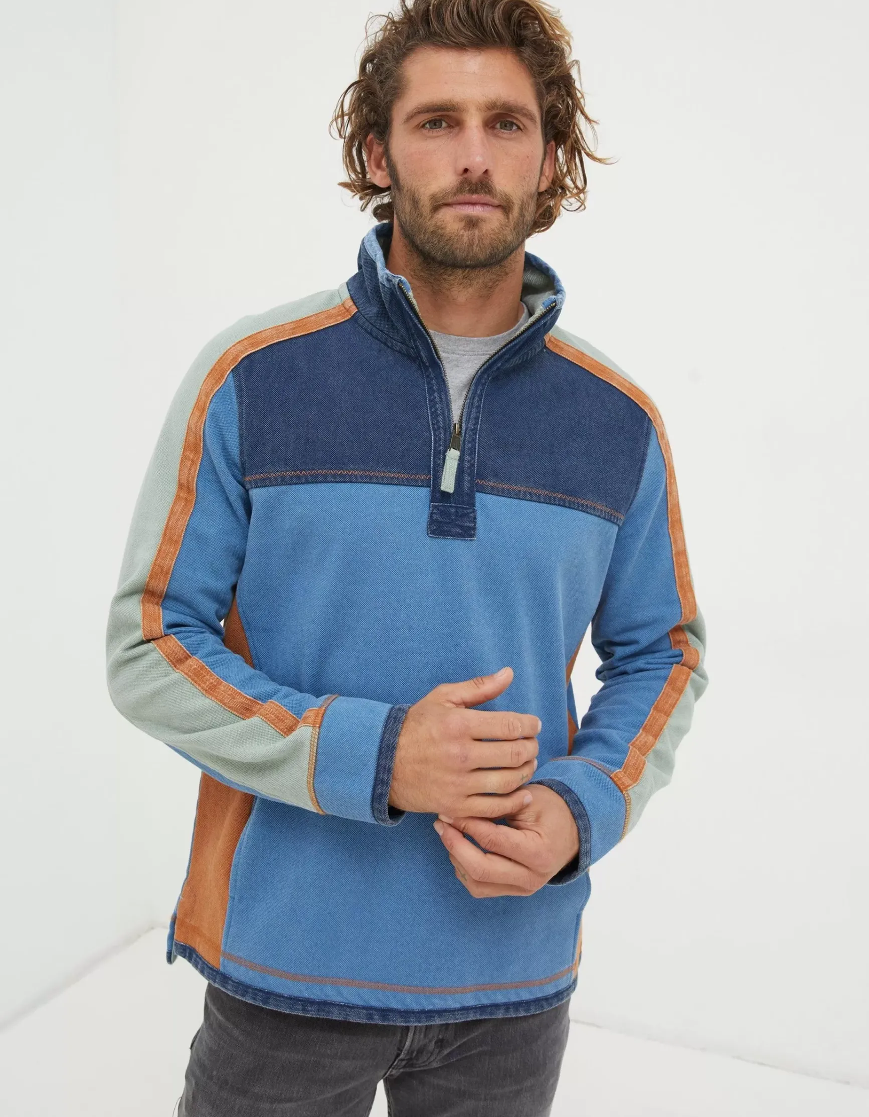 FatFace Airlie Panel Contrast Sweatshirt|Men Sweatshirts & Hoodies
