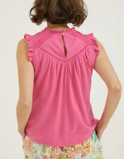 FatFace Ali Frill Sleeve Top|Women Tops & T-Shirts