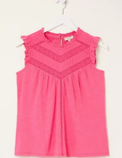 FatFace Ali Frill Sleeve Top|Women Tops & T-Shirts