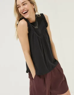 FatFace Ali Frill Sleeve Top|Women Tops & T-Shirts