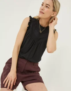 FatFace Ali Frill Sleeve Top|Women Tops & T-Shirts
