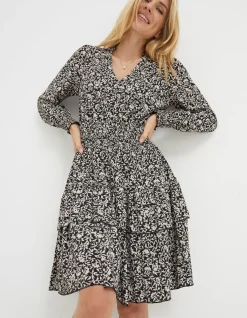 FatFace Amba Mono Vines Jersey Dress|Women Dresses