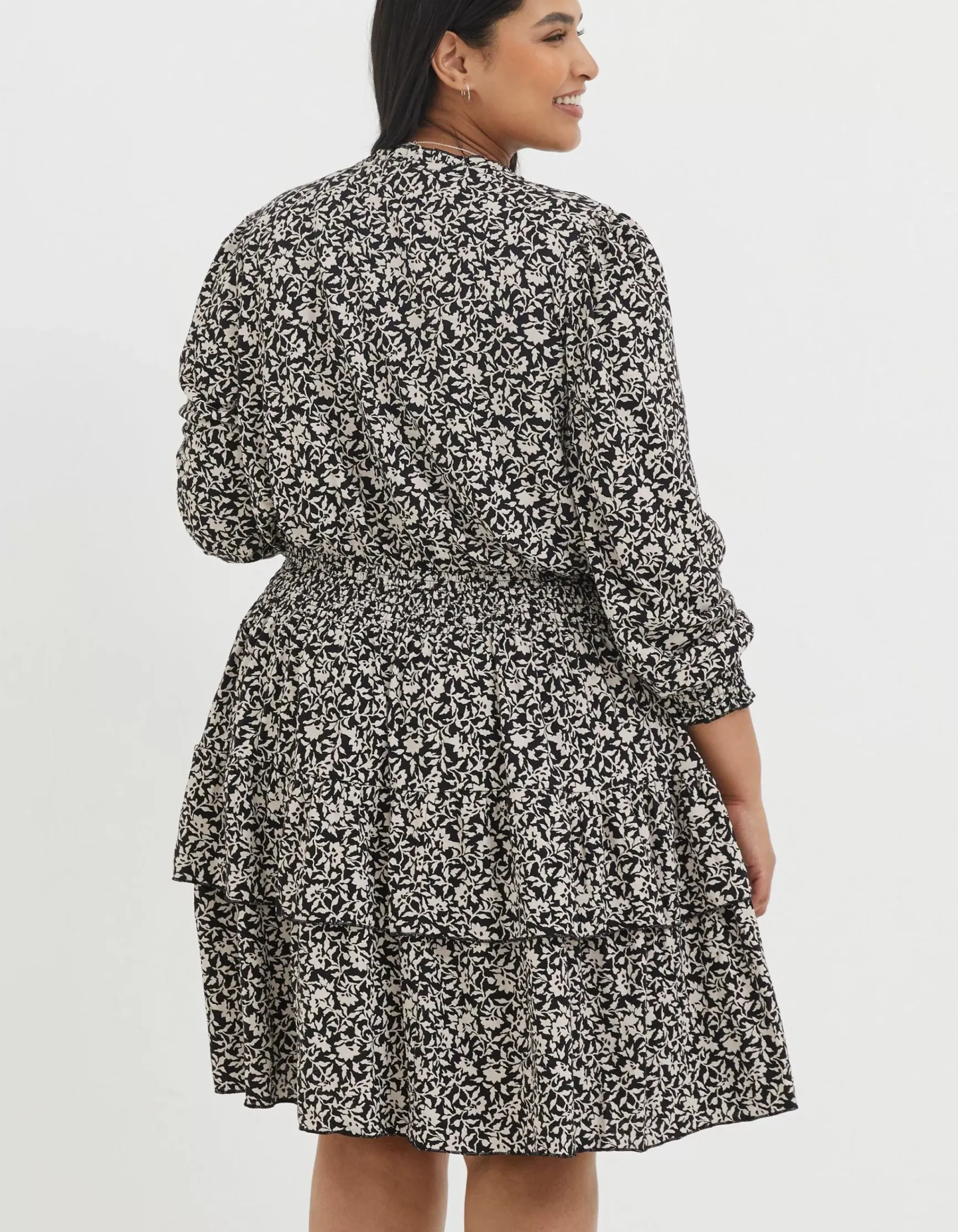 FatFace Amba Mono Vines Jersey Dress|Women Dresses