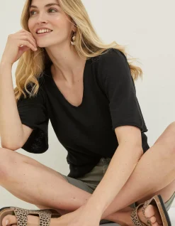 FatFace Angela V Neck Knitted Top|Women Knitwear