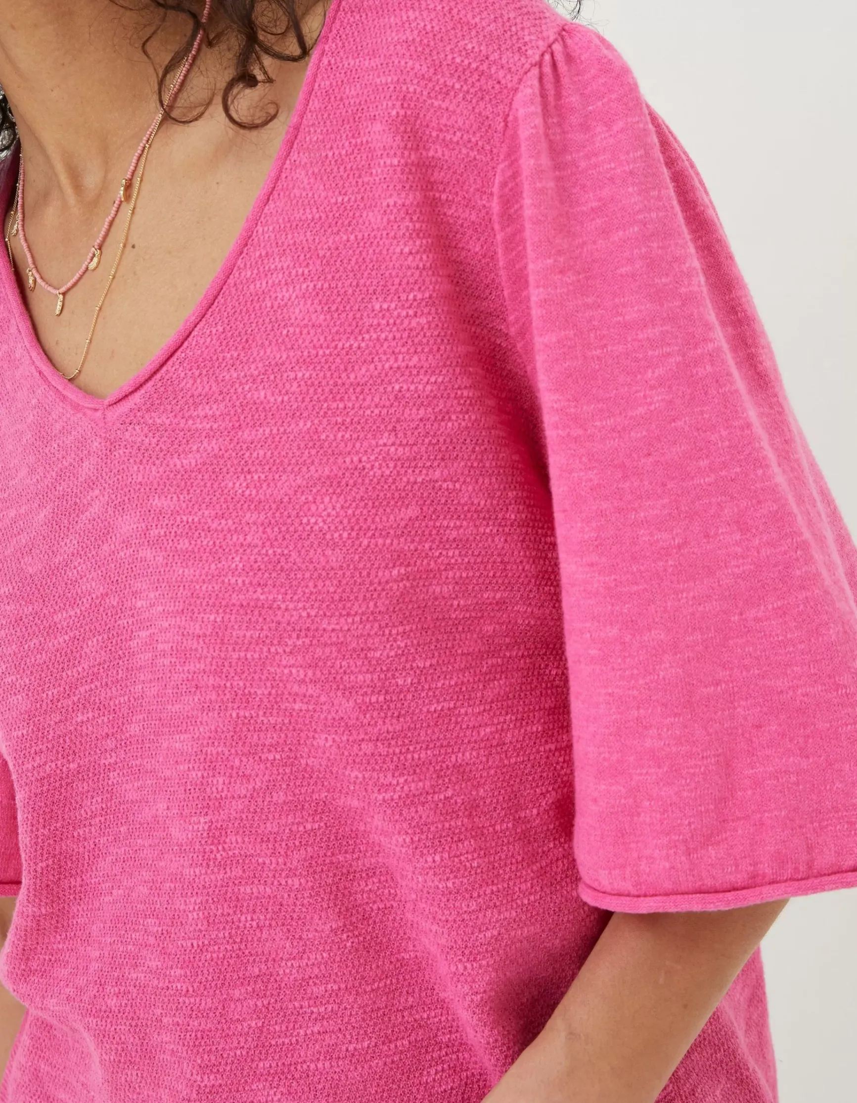 FatFace Angela V Neck Knitted Top|Women Knitwear