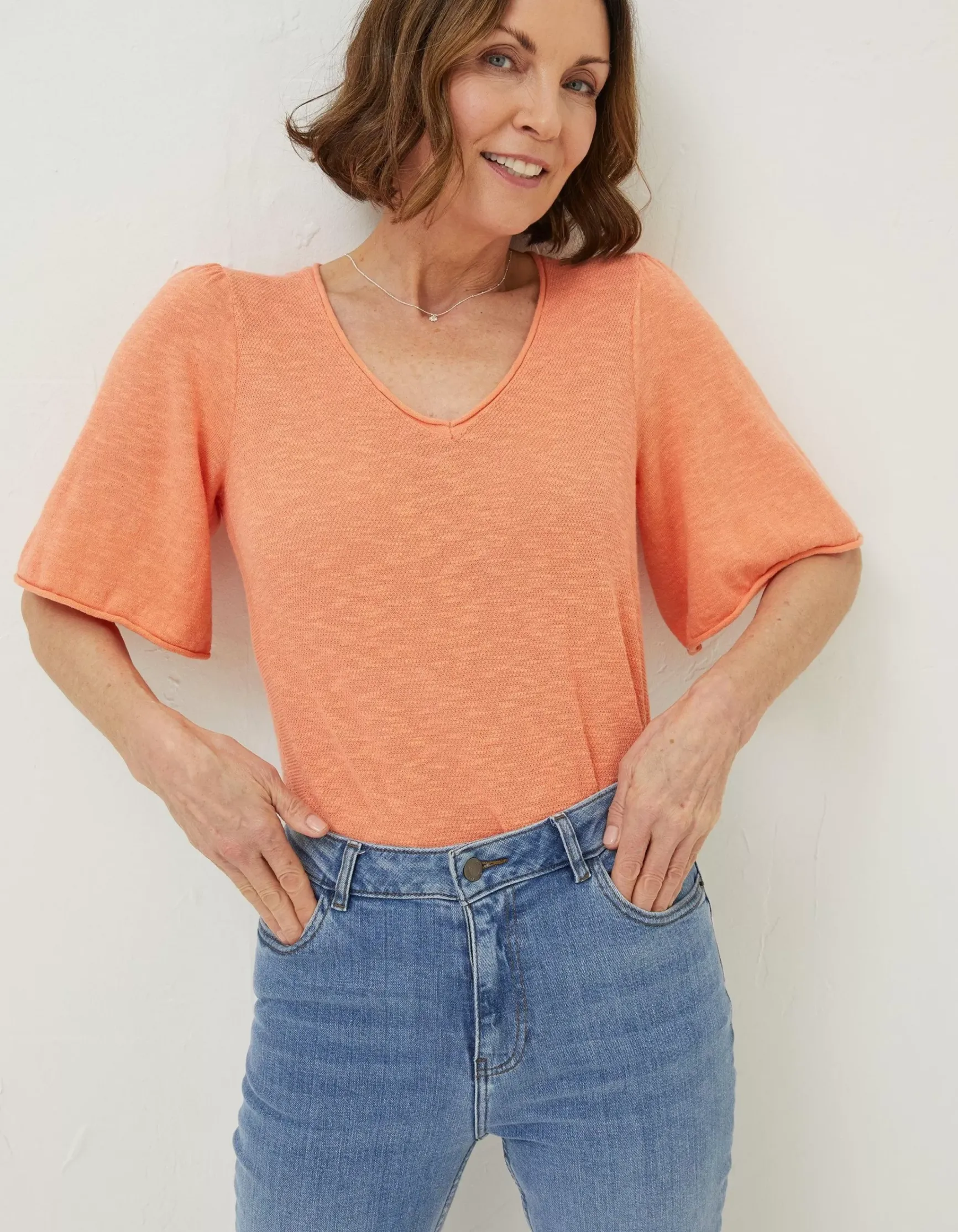 FatFace Angela V Neck Knitted Top|Women Knitwear