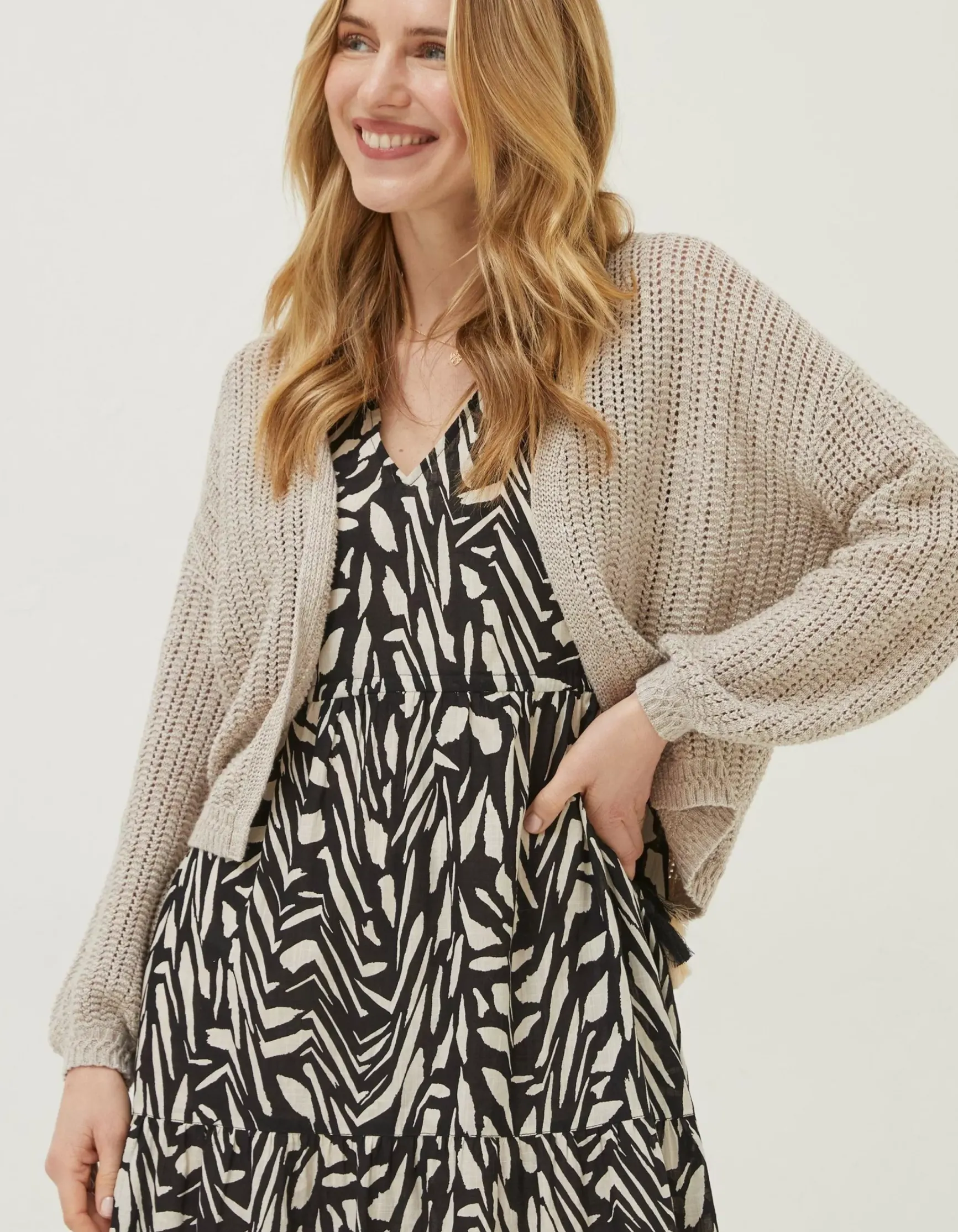 FatFace Anna Crochet Cardigan|Women Knitwear