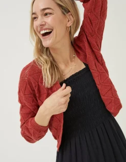 FatFace Anna Pointelle Cardigan|Women Knitwear