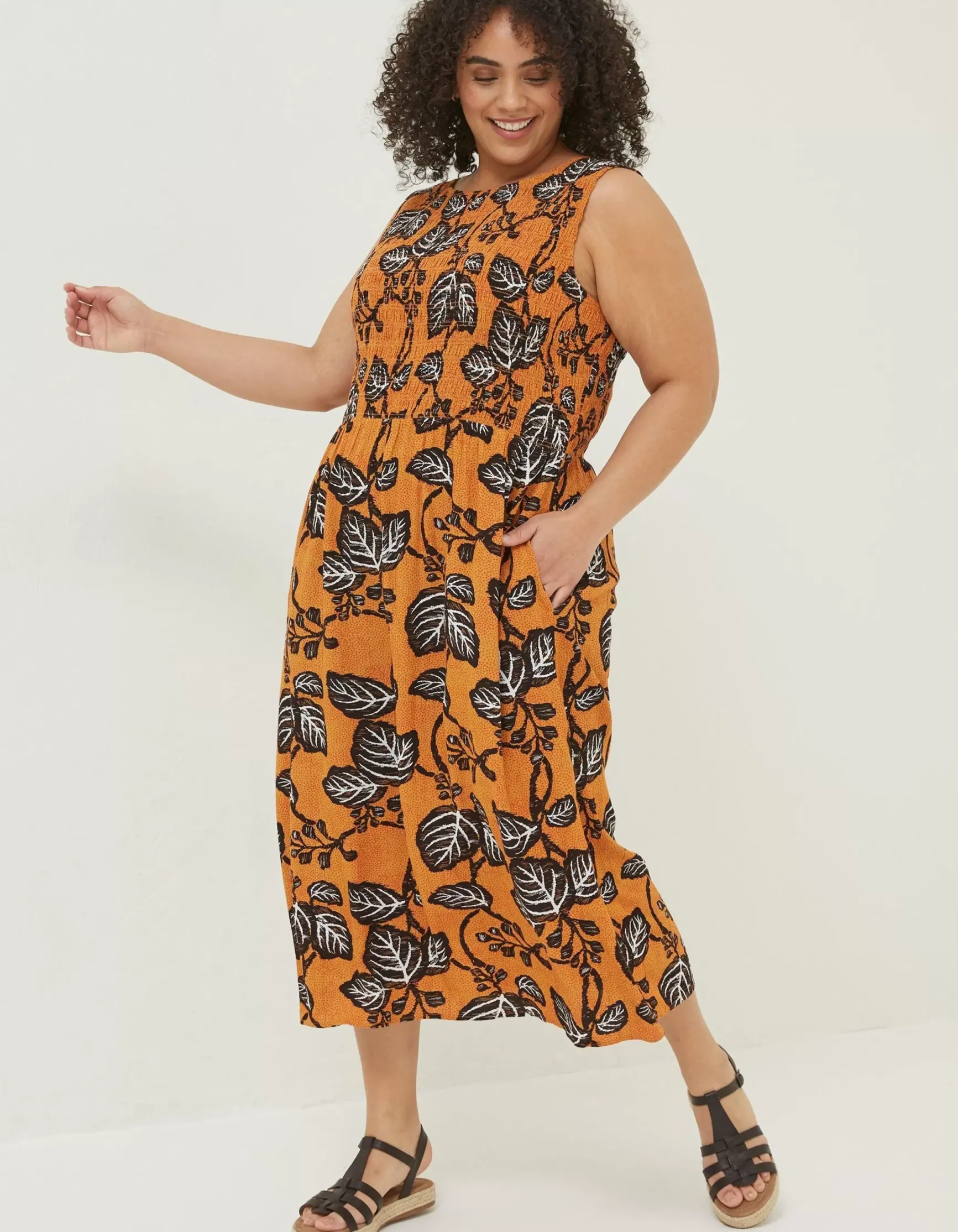 FatFace Anna Vine Floral Midi Dress|Women Dresses