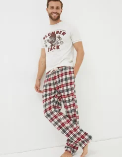 FatFace Argyll Checked Pyjama Bottoms|Men View All