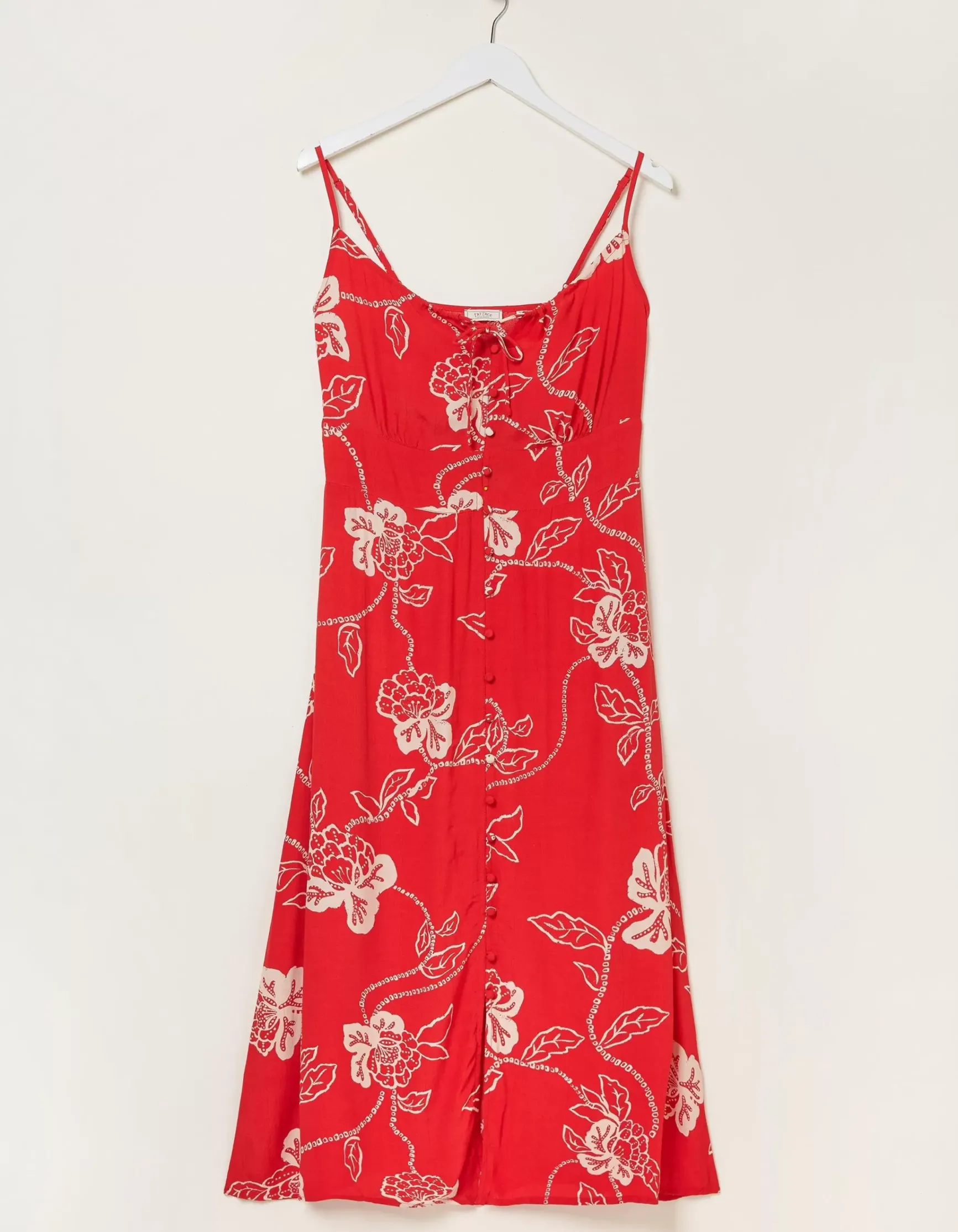 FatFace Ariel Batik Red Midi Dress|Women Dresses