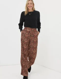 FatFace Art Floral Satin Printed Trousers|Women View All