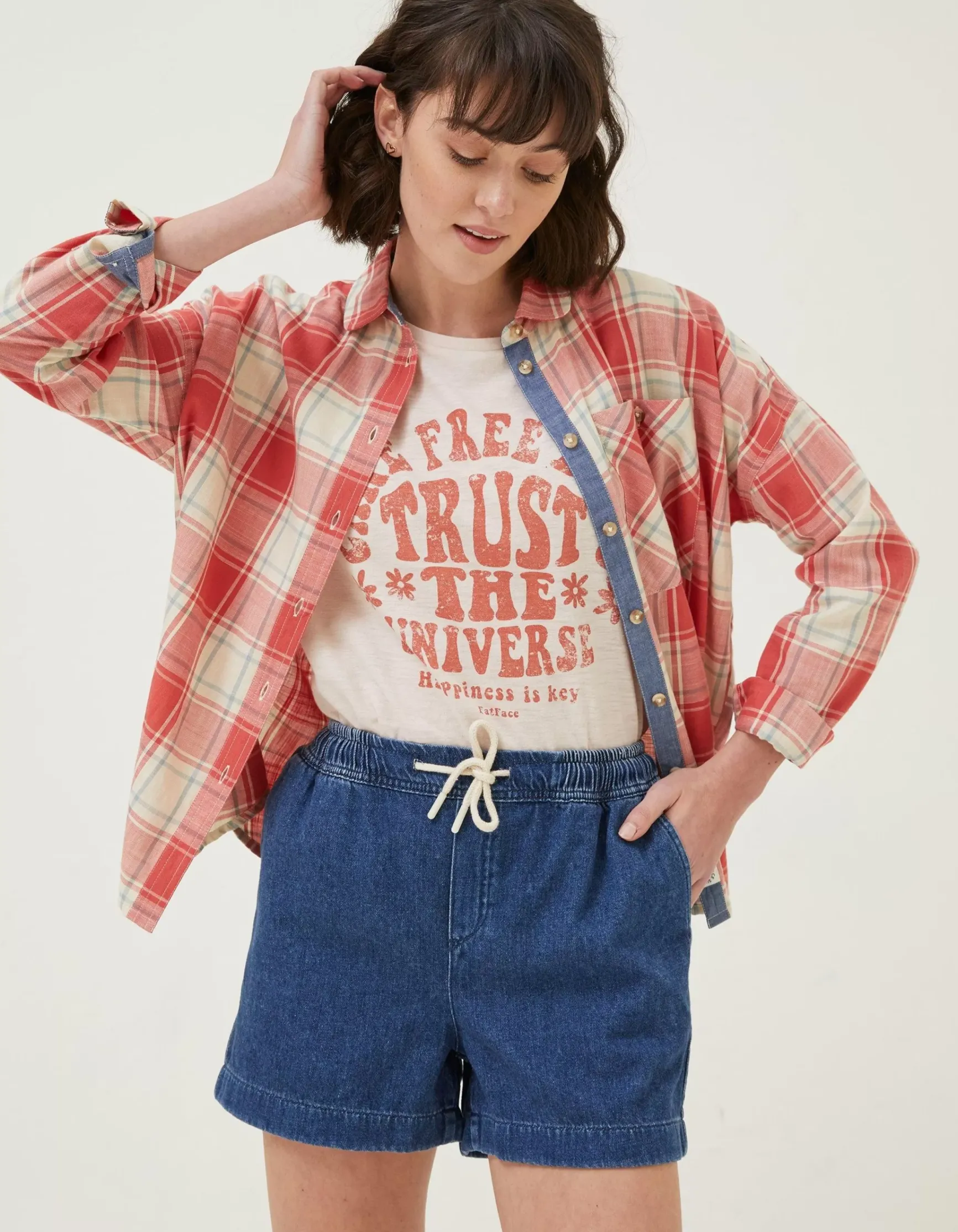 FatFace Ashby Pull On Denim Short|Women Shorts