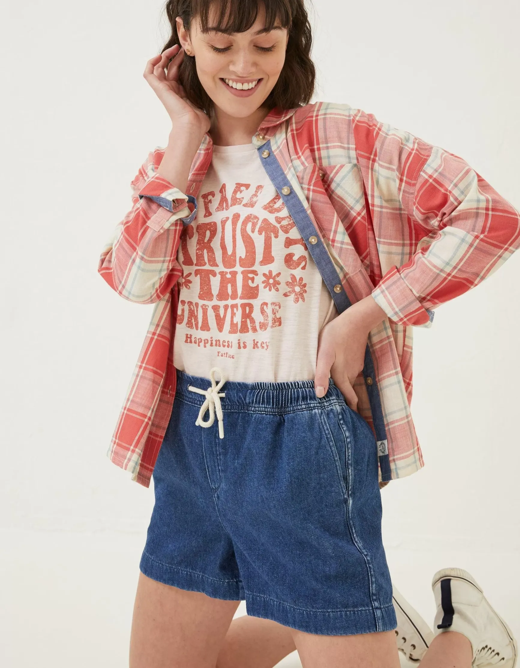 FatFace Ashby Pull On Denim Short|Women Shorts