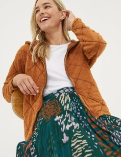 FatFace Asher Quilted Zip Through Hoodie|Women Sweatshirts & Hoodies