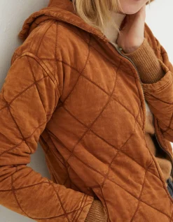 FatFace Asher Quilted Zip Through Hoodie|Women Sweatshirts & Hoodies